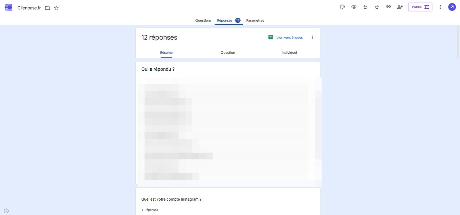 12 réponses au questionnaire envoyé aux pros avant de coder quoi que ce soit.